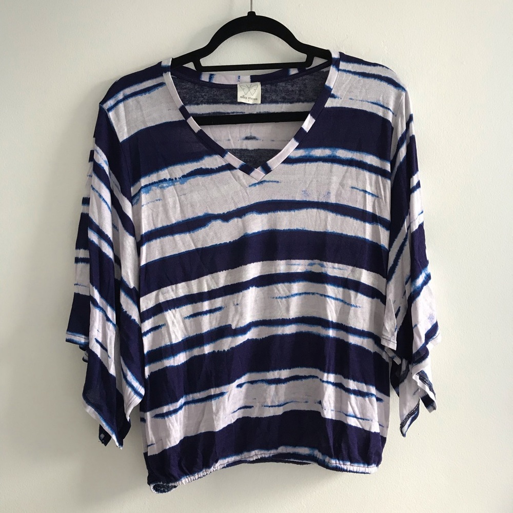 NWT ELLA MOSS blouse in blue tie-dye - size S